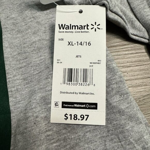 Jets Long Sleeve Boy’s Gray NFL T-shirt Size Youth XL (14 - 16) New with Tags - Picture 3 of 12